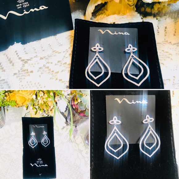 🍩David’s Bridal Ball Style Leaf Drop Earrings! - Picture 3 of 3